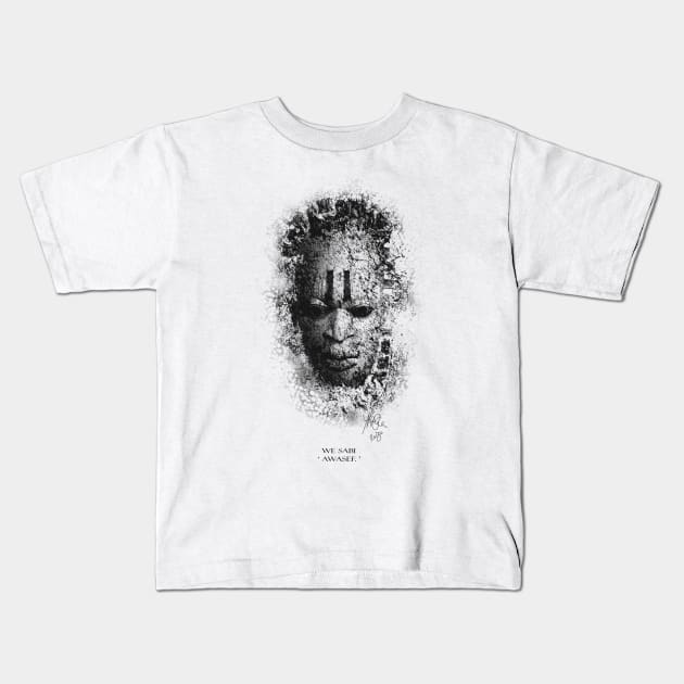 Black MASK with Pidgin text Kids T-Shirt by KEISIEN